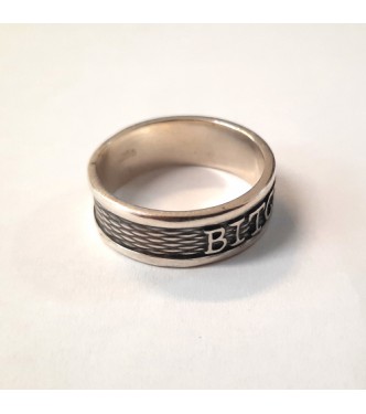 R002191 Handmade Sterling Silver Ring Band BITCH Genuine Solid Stamped 925